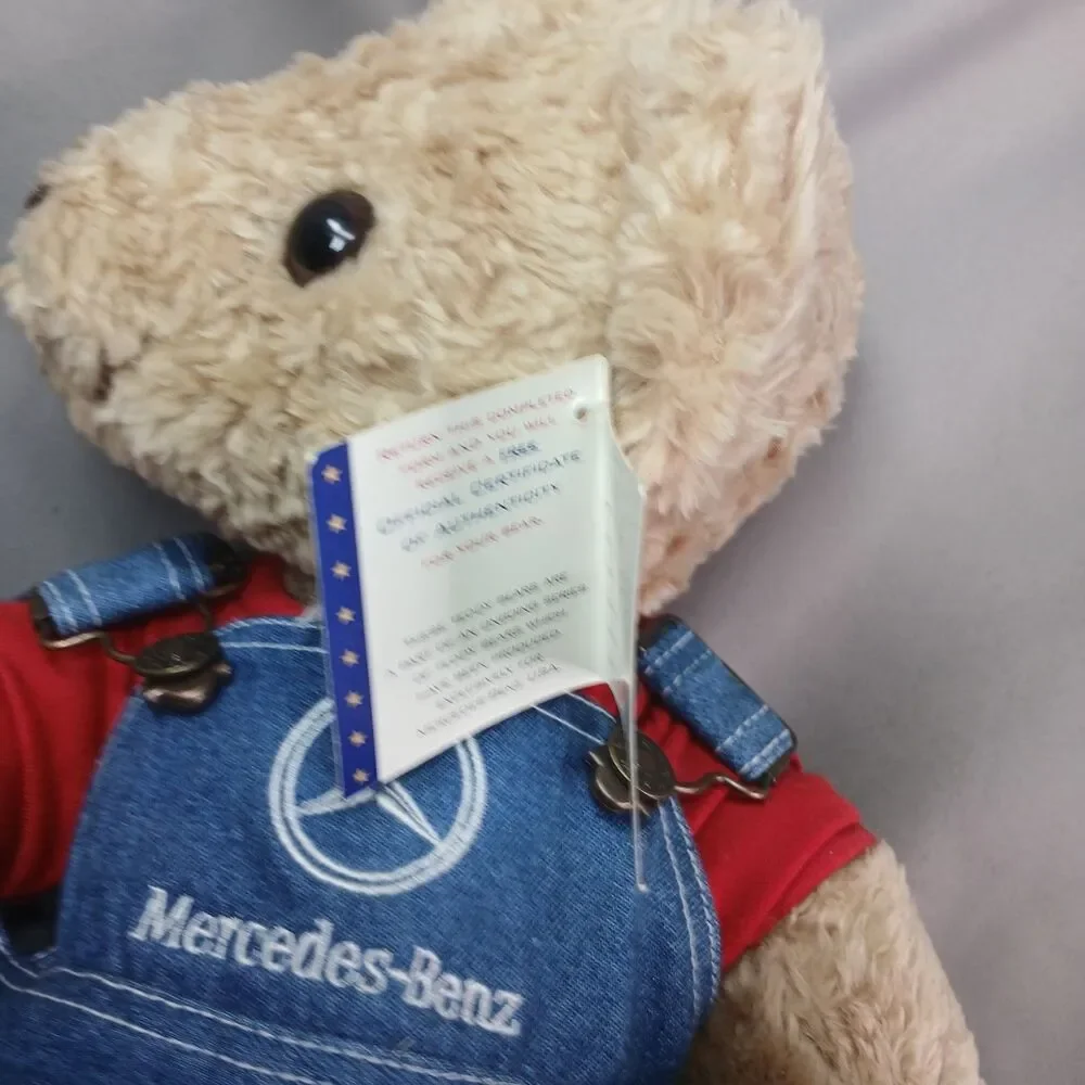 Herrington Plush Bear Beige Mercedes-Benz with Overalls and Shirt With Tags VTG
